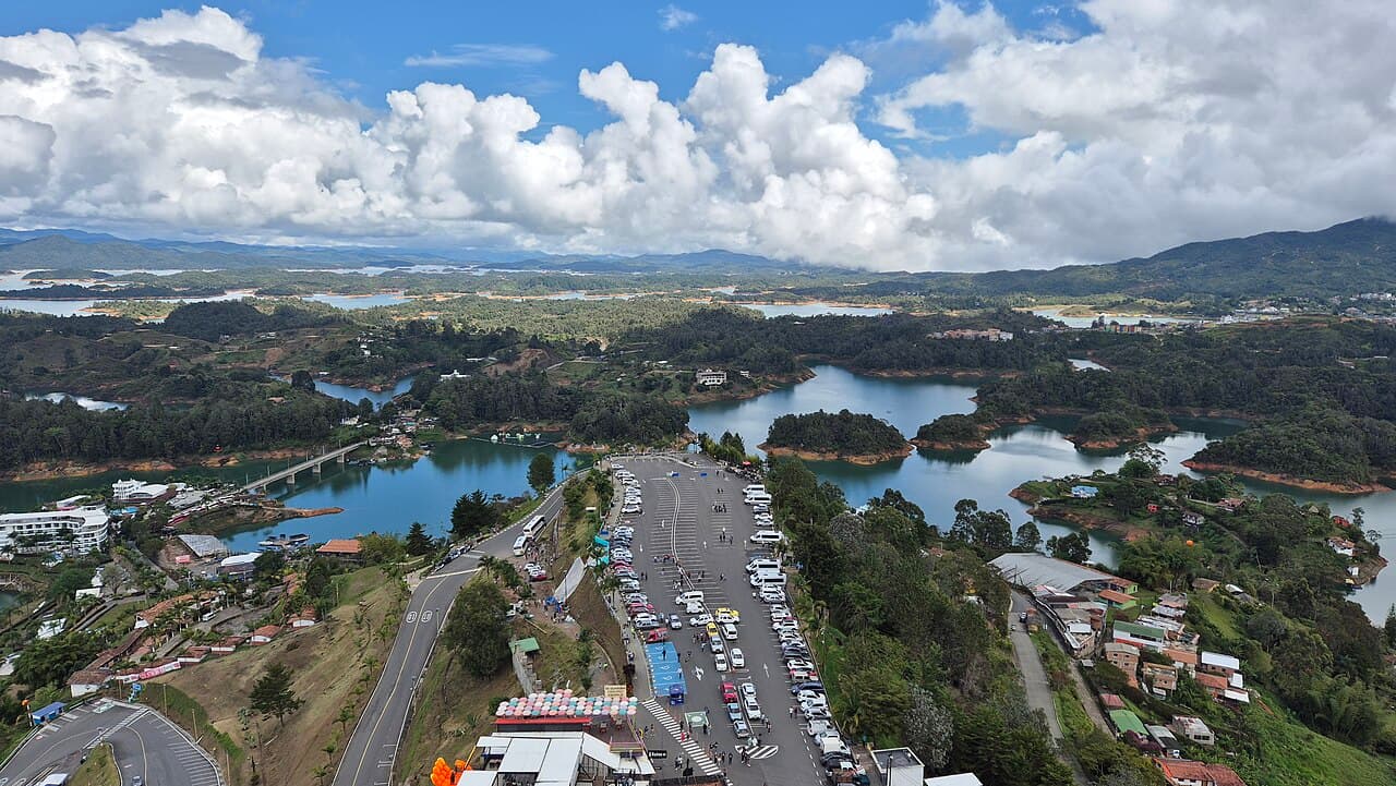 Panoramic view of Jardín and the Andes mountains from Cristo Rey viewpoint