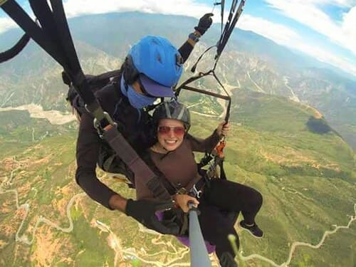 Aerial view of mountains and valleys from above